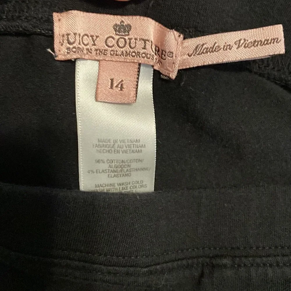 Juicy Couture Black Leggings Size 14 Enamel Snaps